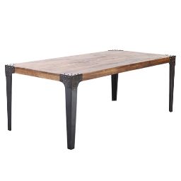 Table à manger industrielle acier et bois MADISON