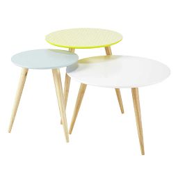 3 tables gigognes rondes vintage Fjord