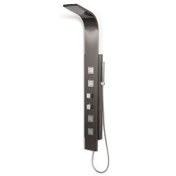 Colonne de douche thermostatique noire éclairage LED SANAGA