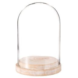 Cloche en verre avec socle - Beige - 10x13.8x0cm - Maisons du Monde