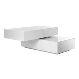 Table basse design blanche pivotante ELEA