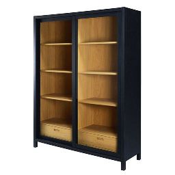 Black 2-drawer display case Nepaya