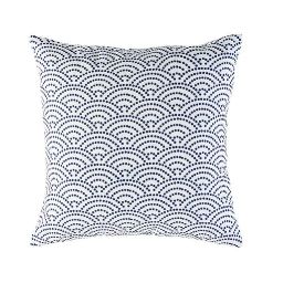 White Outdoor Cushion with Blue Graphic Motifs 45x45
