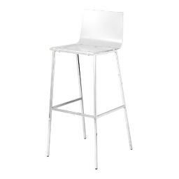 SEATTLE - Chaise de bar en plastique acrylique et métal transparente