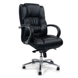 Fauteuil de bureau / direction en cuir noir Donatello