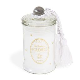 Sweet jar candle with white musk scent in white H 11cm