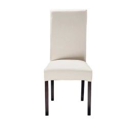 2 chaises à housser en pin teinté wengé Margaux - Blanc - 47x100x57cm - Maisons du Monde