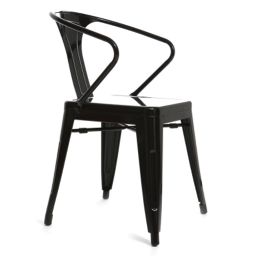 Lot de 2 chaises design industriel métal noir FACTORY