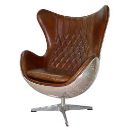 Fauteuil cuir marron vintage Harbor