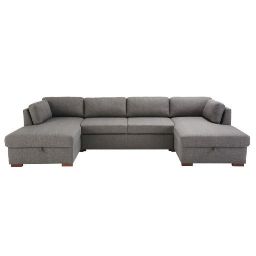 TIMES SQUARE - Grey 7-Seater U-Shaped Sofa Bed