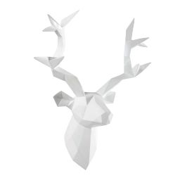 White Stag Head Wall Decoration, 45 x 47