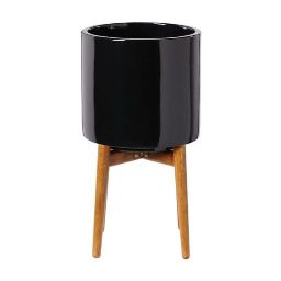 Macetero de cerámica negra Alt.43