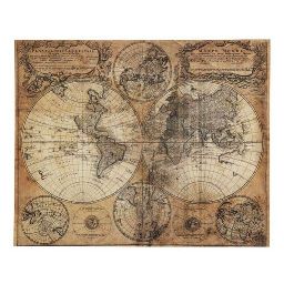 MAPPEMONDE antiqued canvas 73 x 93