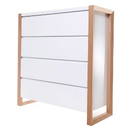 Commode design 4 tiroirs blanc mat ARMEL