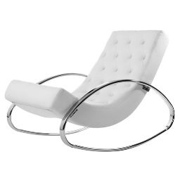 Fauteuil design blanc rocking chair CHESTY