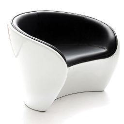 Fauteuil design noir et blanc JAROD