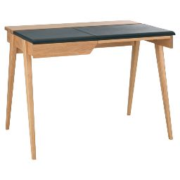 BECKETT petit bureau en chêne et cuir