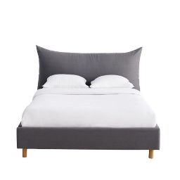 Grey Bed with Slat Frame 140 x 190 Fergus