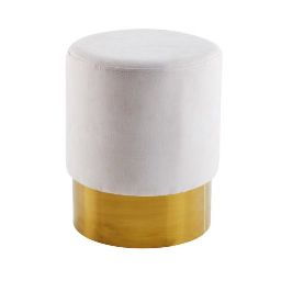 White and Gold Metal Stool