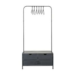 Portant 3 tiroirs en métal noir avec 6 cintres - 85x170x41cm - Maisons du Monde
