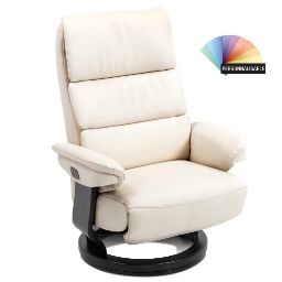 Fauteuil relax cuir blanc ADONIS