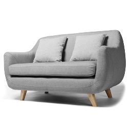 Canapé design scandinave 2 places gris SKANDI