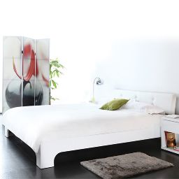 Lit design laqué blanc 2 personnes 160x200 ELIAH