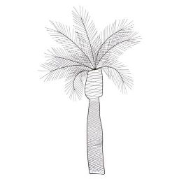 Black Metal Wire Palm Tree Wall Art 85 x 133 cm