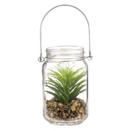Artificial Plant with Glass Lantern