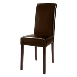 BOSTON - Chaise en polyuréthane et châtaignier marron