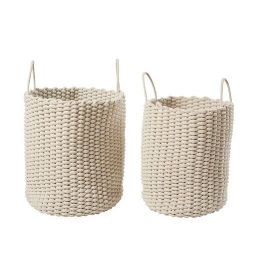 2 Woven Baskets in Ecru