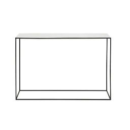 White marble and black metal console table Marble