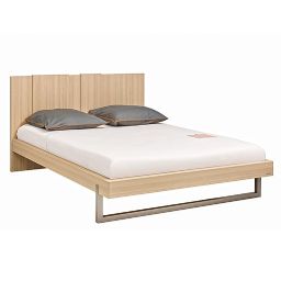Bed with wooden headboard 140X200 GRAPHIC