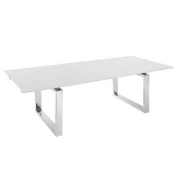 Table de séjour extensible laqué blanc PRESIDENT