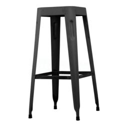 Lot de 2 tabourets design industriel métal vieilli noir FACTORY