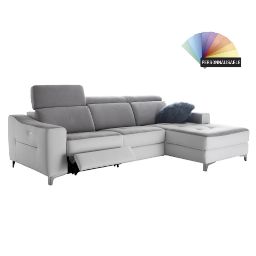 Canapé d'angle relaxation 3 places méridienne (droit) gris ASTRO