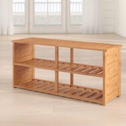 Banco de almacenamiento de zapatos de bambú de 10 pares