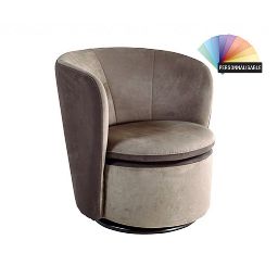 Fauteuil pivotant marron TULIPE