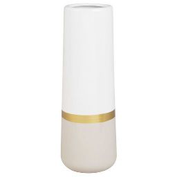 Cream and Gold Ceramic Vase H 30