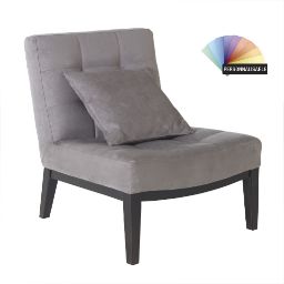 Fauteuil Gris avec son coussin déco en opion HYDRA