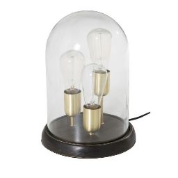 3 lampes sous cloche en verre - Noir - 24x33x24cm - Maisons du Monde