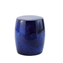 Blue Glazed Ceramic Stool