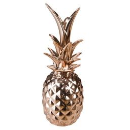 Figura de piña de porcelana cobriza Alt. 16