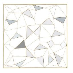 Gold Metal Mirror Wall Art 98 x 98 cm