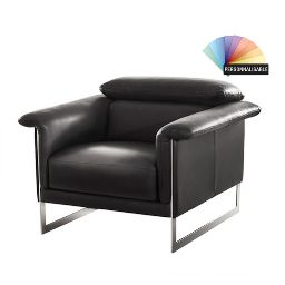 Fauteuil mini cuir noir SMART
