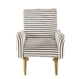 JIMMY - Striped Navy Blue and Ecru Kilim Armchair