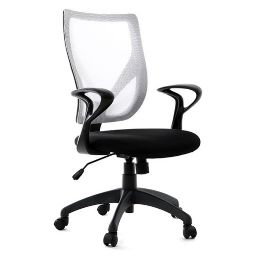Fauteuil de bureau blanc et noir PAOLO