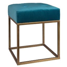 Blue Padded Fabric Stool