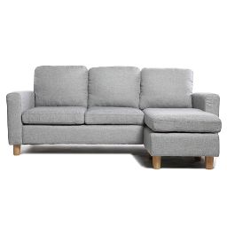 Canapé d'angle réversible design gris ALAMO