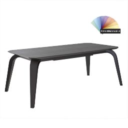 Alargamiento de la mesa rectangular 90 cm de cerámica negra industrial